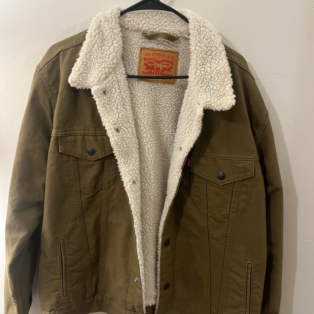 Levi's Men's Olive Green Size L Sherpa Lined Jacket